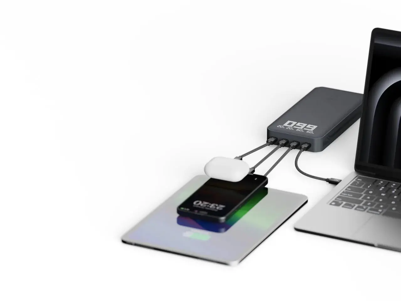 Powerbank Xtorm XB403 Titan Ultra 27000mAh 200W Czarny + Ładowarka XEC140 GaN2 Ultra 140W Biały