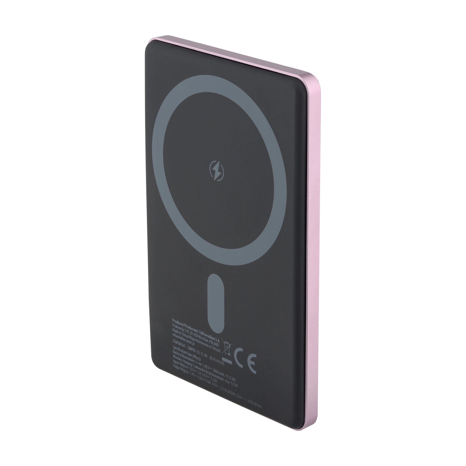 Powerbank QUALO QMPB5US1509 5000mAh 15W Różowy