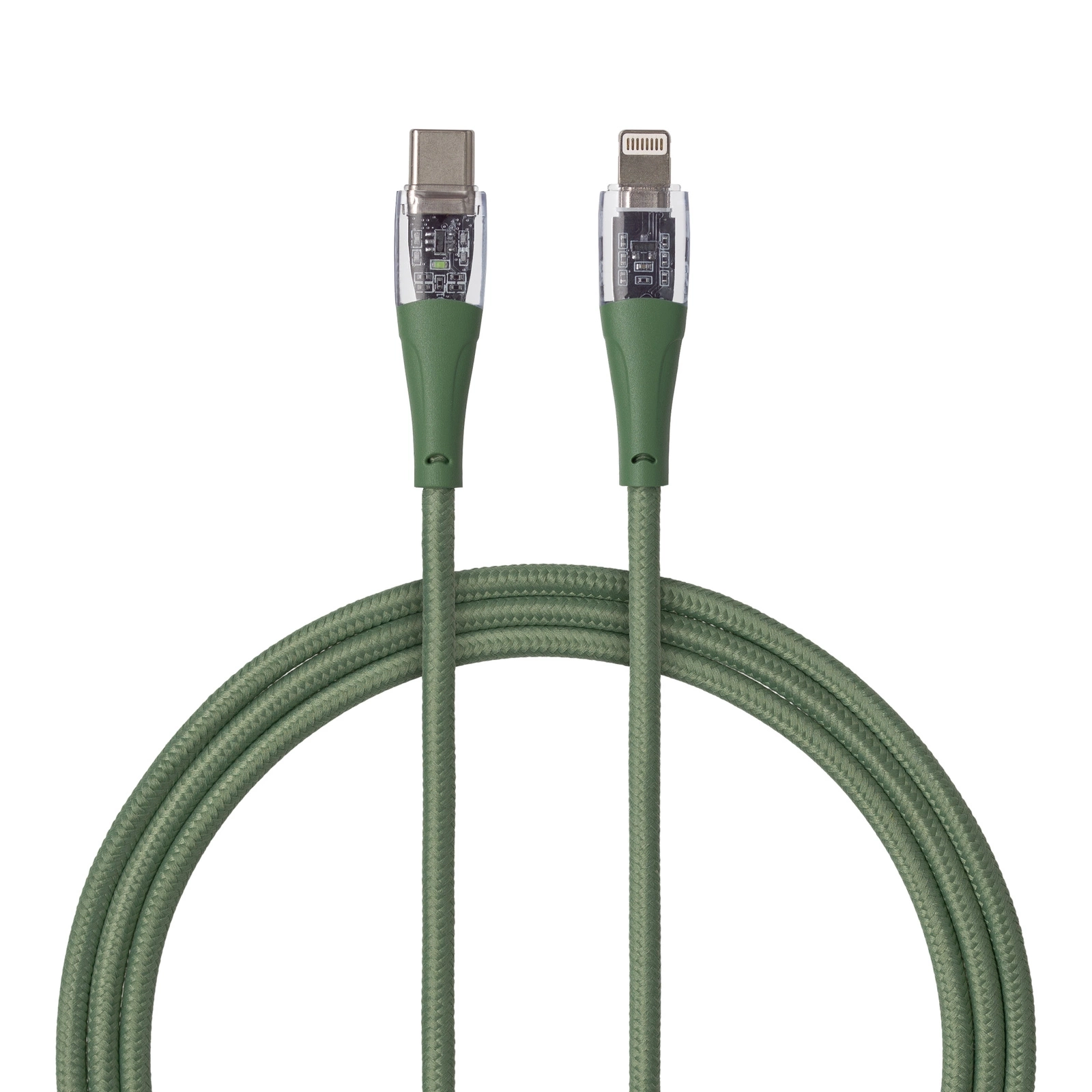 Kabel QUALO USB-C do Lightning 1,5m 2,4A Zielony