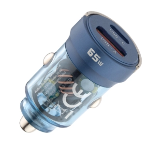 Ładowarka samochodowa QUALO QTLS-AC-A-65 65W Niebieski