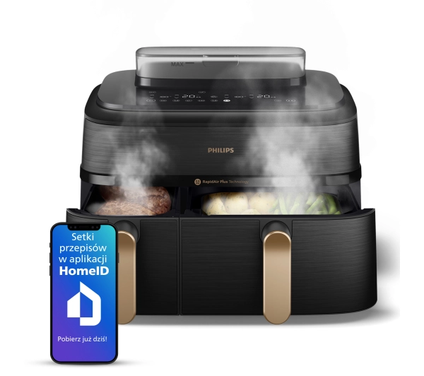 Philips Ovi Dual Basket NA552/00 2750W 9l Aplikcja mobilna Gotowanie na parze