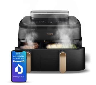 Air fryer Philips Ovi Dual Basket NA552/00 2750W 9l Aplikcja mobilna Gotowanie na parze