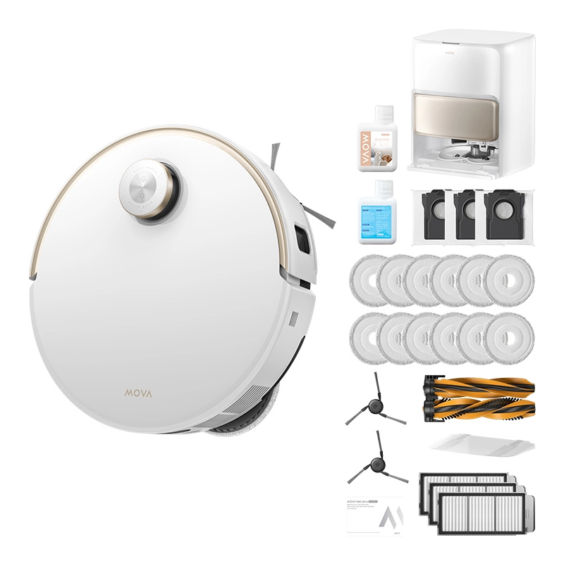 Robot sprzątający Mova V50 Ultra Complete Funkcja mopowania Stacja oczyszczająca Tworzenie mapy pomieszczenia Biały AI