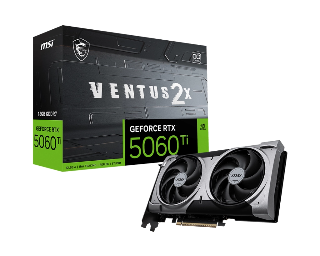 Karta graficzna MSI GeForce RTX 5060 Ti Ventus 2X OC Plus 16GB GDDR7 128bit DLSS 4