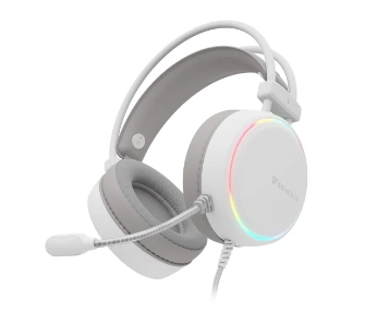 Słuchawki przewodowe z mikrofonem Genesis Neon 613 G2 RGB Nauszne Biały