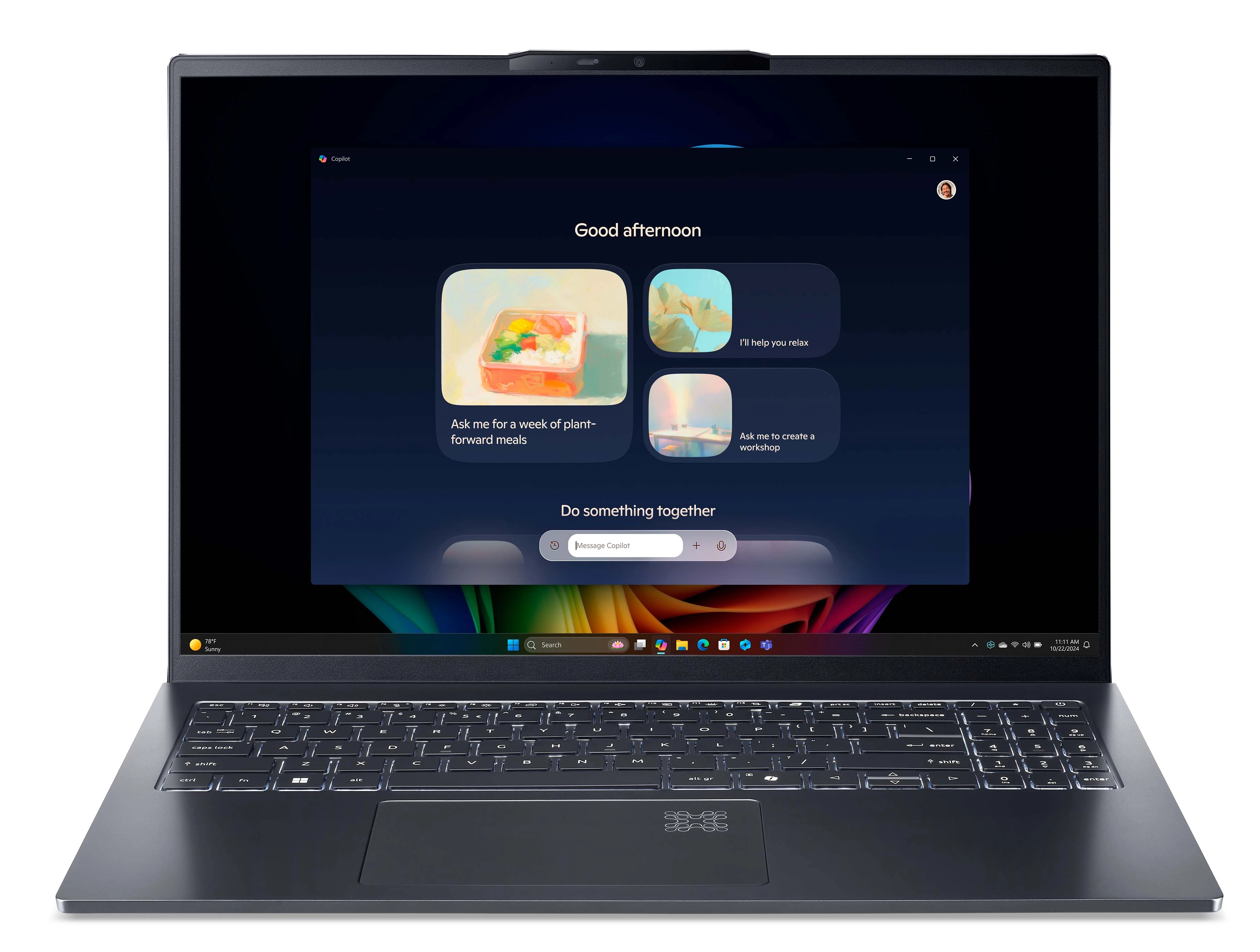 Laptop Acer Swift Go 16 AI SFG16-61-R16U OLED 16" Ryzen AI 7 350 32GB RAM 1TB Dysk SSD Win11 Szary Funkcje AI