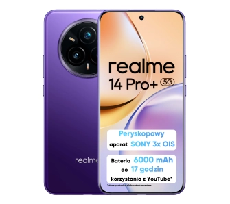 Smartfon realme 14 Pro+ 5G 12/512GB Funkcje AI 6,83" 120Hz 50Mpix Fioletowy