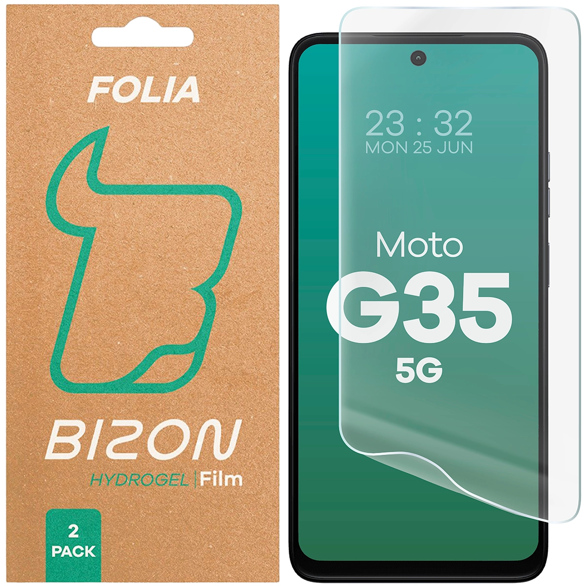 Folia hydrożelowa Bizon na ekran Hydrogel Front do Motorola Moto G35 2 sztuki