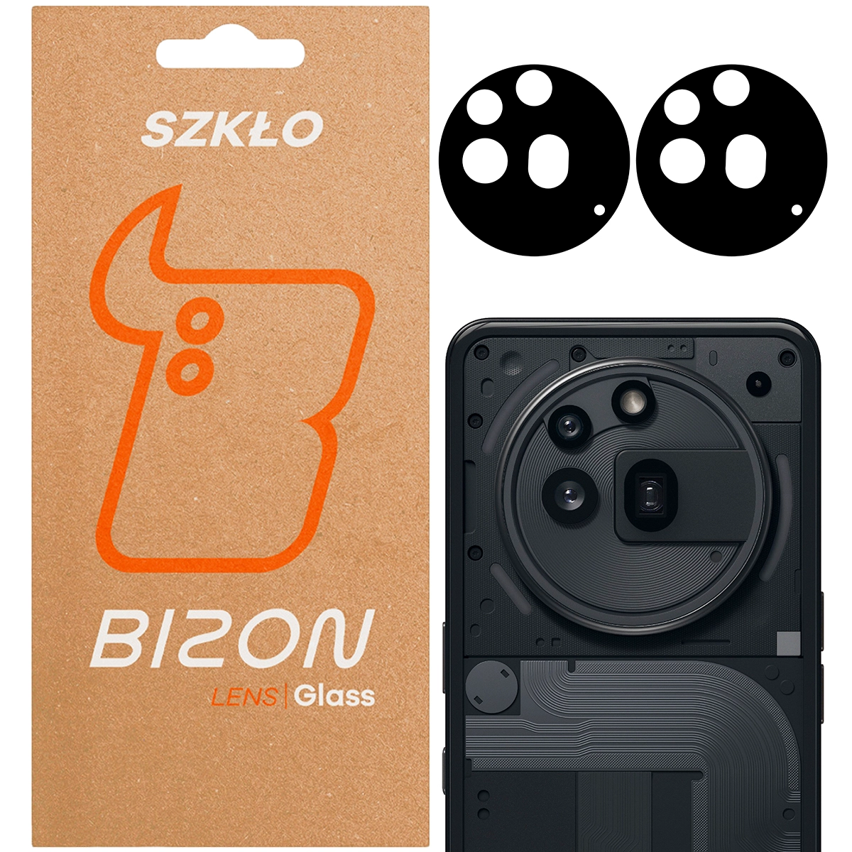 Szkło ochronne Bizon na aparat Silk Lens do Nothing Phone 3a Pro 2 sztuki