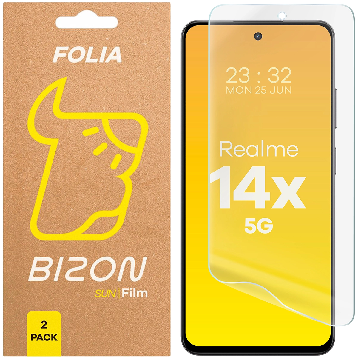 Folia ochronna Bizon matowa Film Sun do Realme 14x 5G 2 sztuki