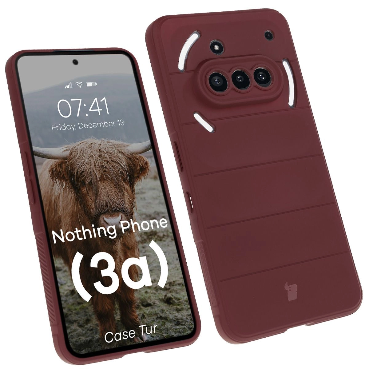 Etui Bizon Tur do Nothing Phone 3a Burgundowy