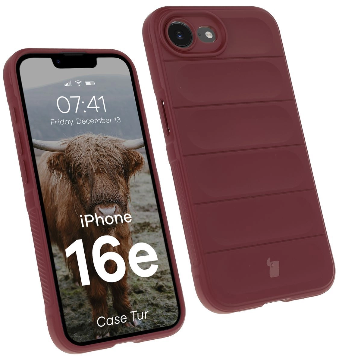 Etui Bizon Tur do iPhone 16e Burgundowy