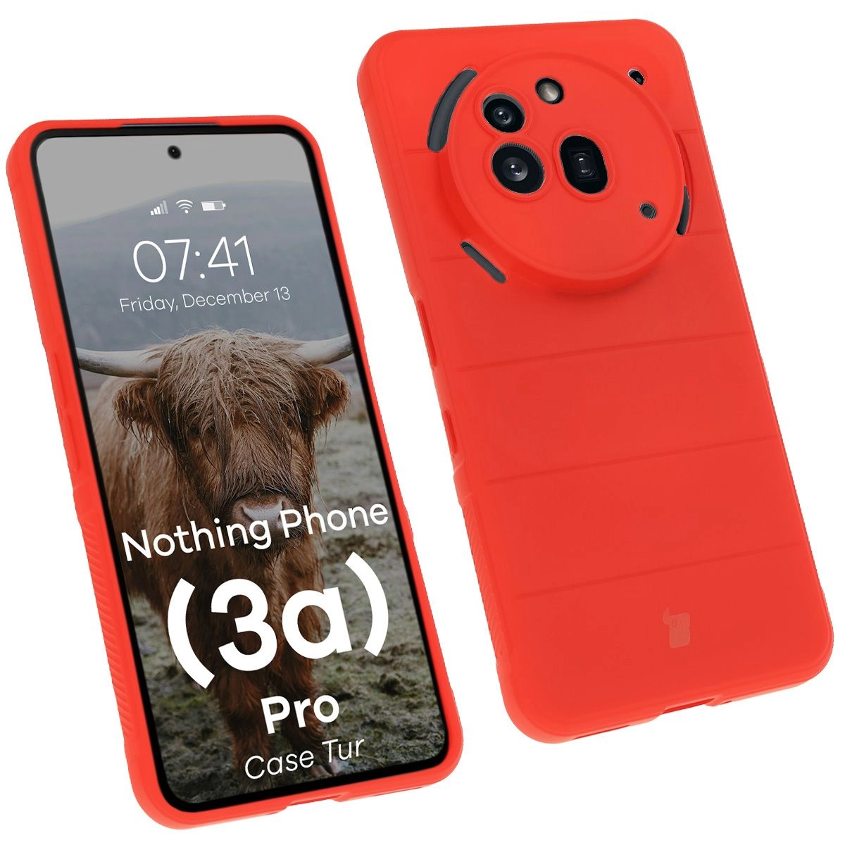Etui Bizon Tur do Nothing Phone 3a Pro Czerwony