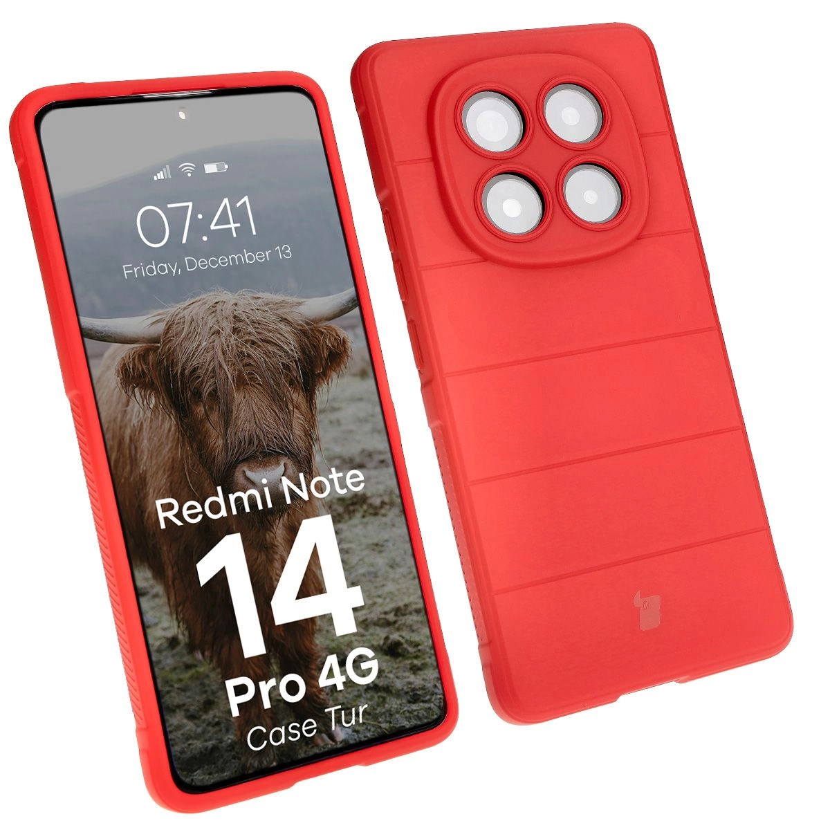 Etui Bizon Tur do Xiaomi Redmi Note 14 Pro 4G Czerwony