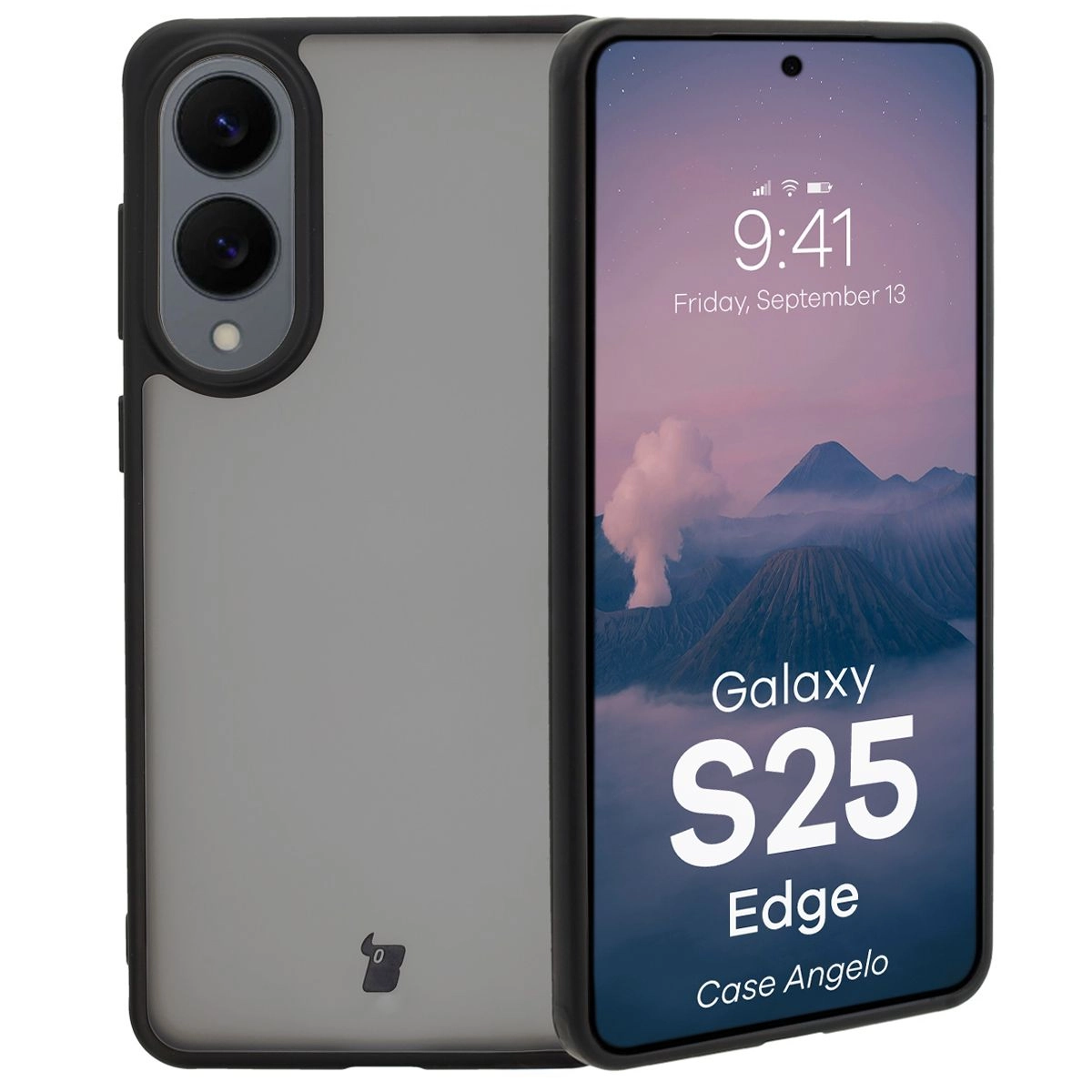 Etui Bizon Angelo do Galaxy S25 Edge przydymione z Czarną ramką