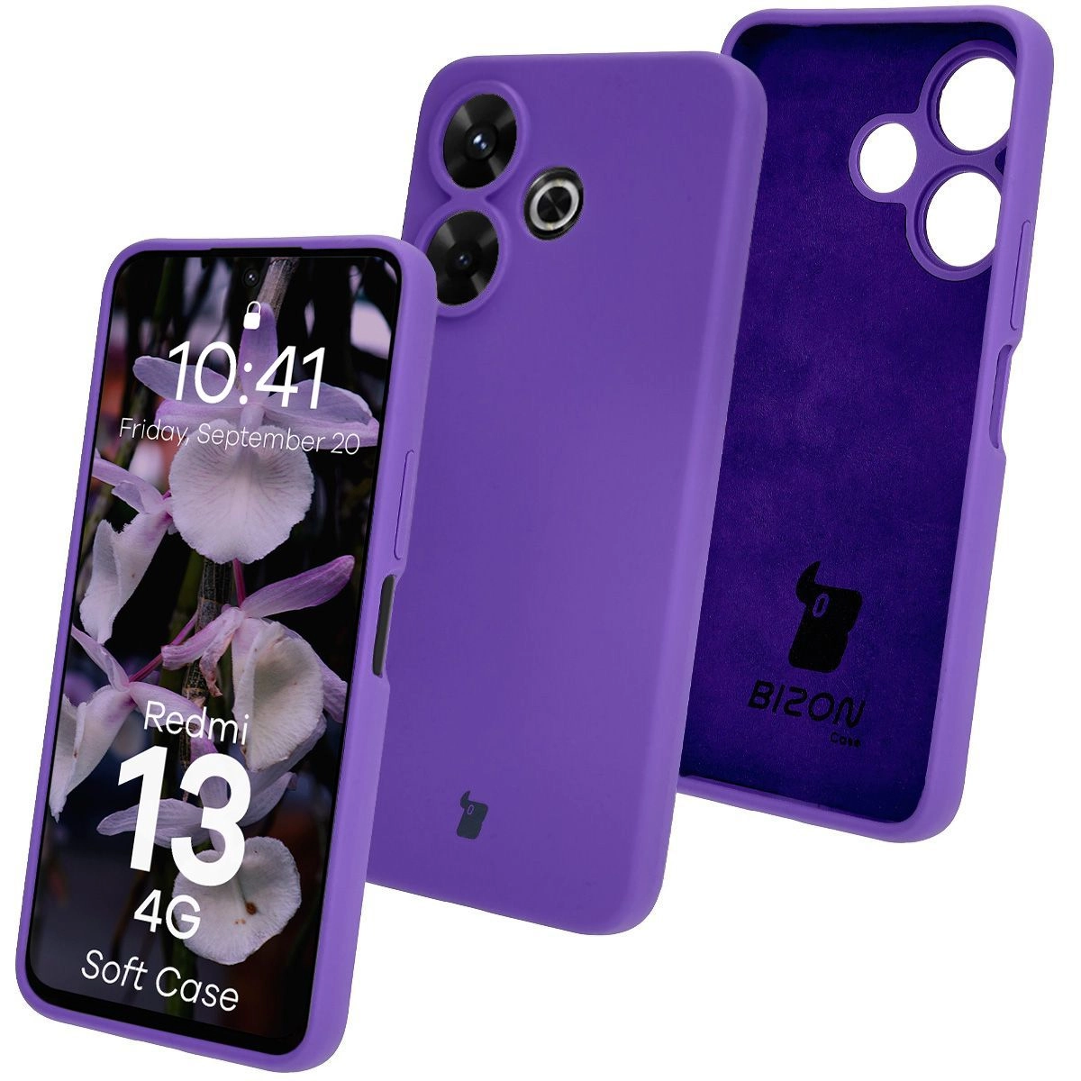 Etui Bizon Silikonowe Soft do Xiaomi Redmi 13 4G Fioletowy