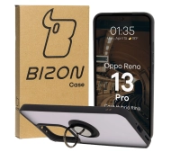 Bizon z uchwytem na palec Hybrid Ring do Oppo Reno13 Pro przydymione z Czarną ramką
