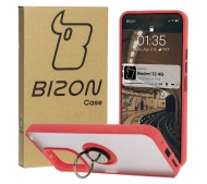 Bizon z uchwytem na palec Hybrid Ring do Xiaomi Redmi 13 4G przydymione z Czerwoną ramką
