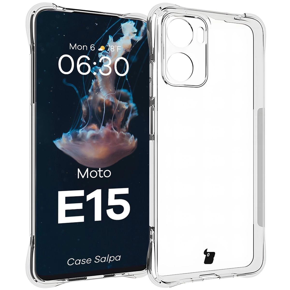 Etui Bizon Salpa do Motorola Moto E15 Przezroczysty