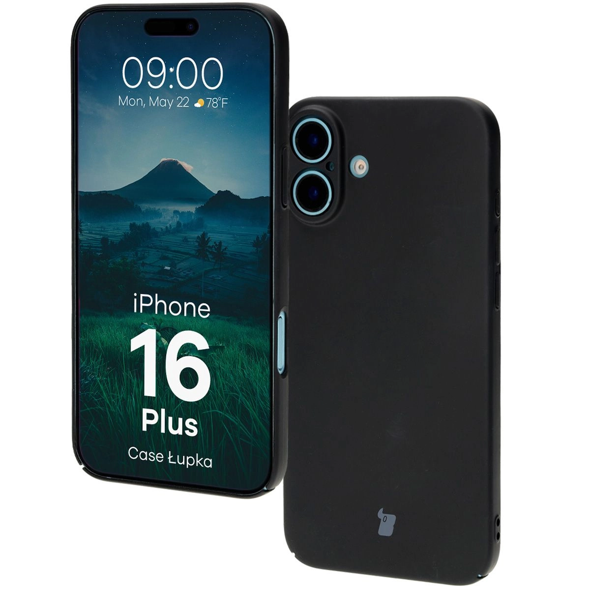 Etui Bizon Łupka do iPhone 16 Plus Czarny