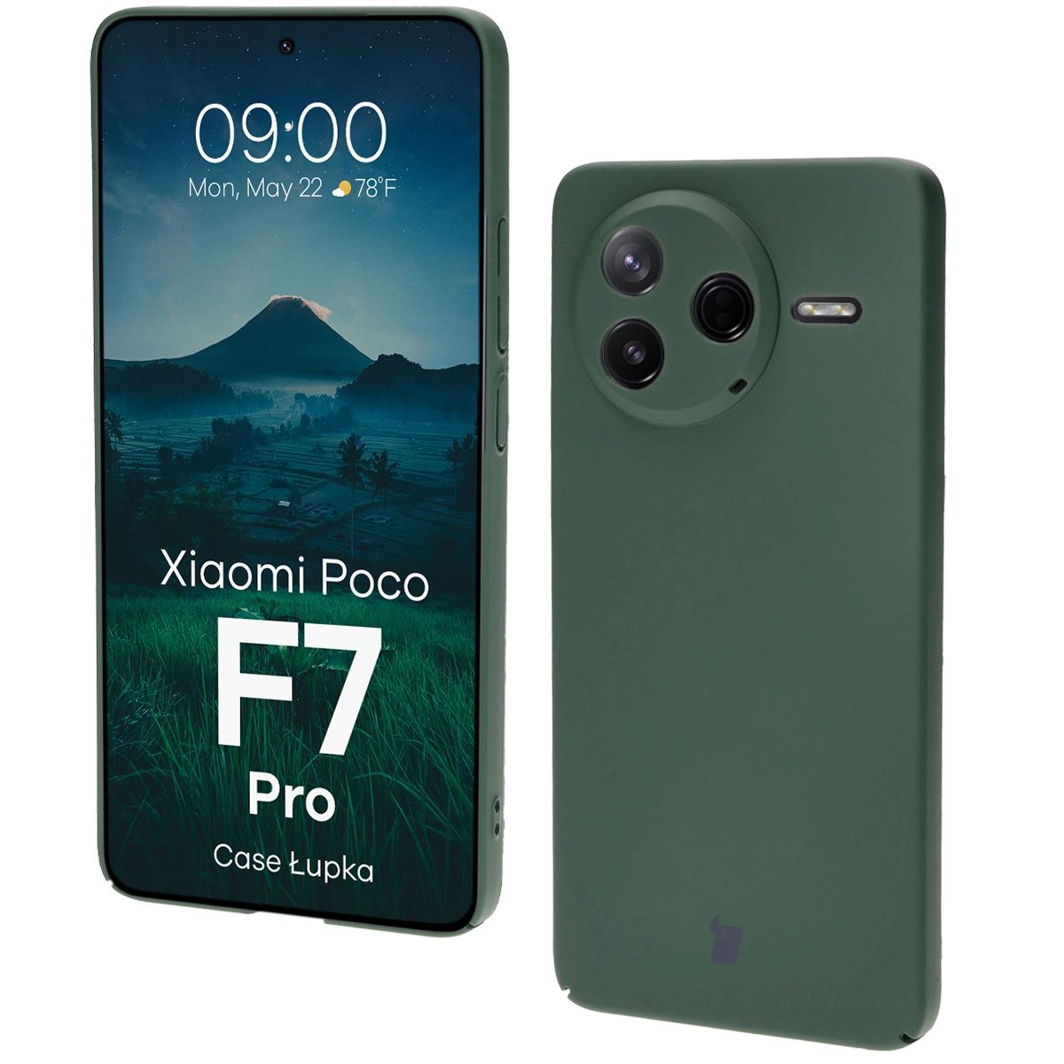 Etui Bizon Łupka do Xiaomi Poco F7 Pro Zielony