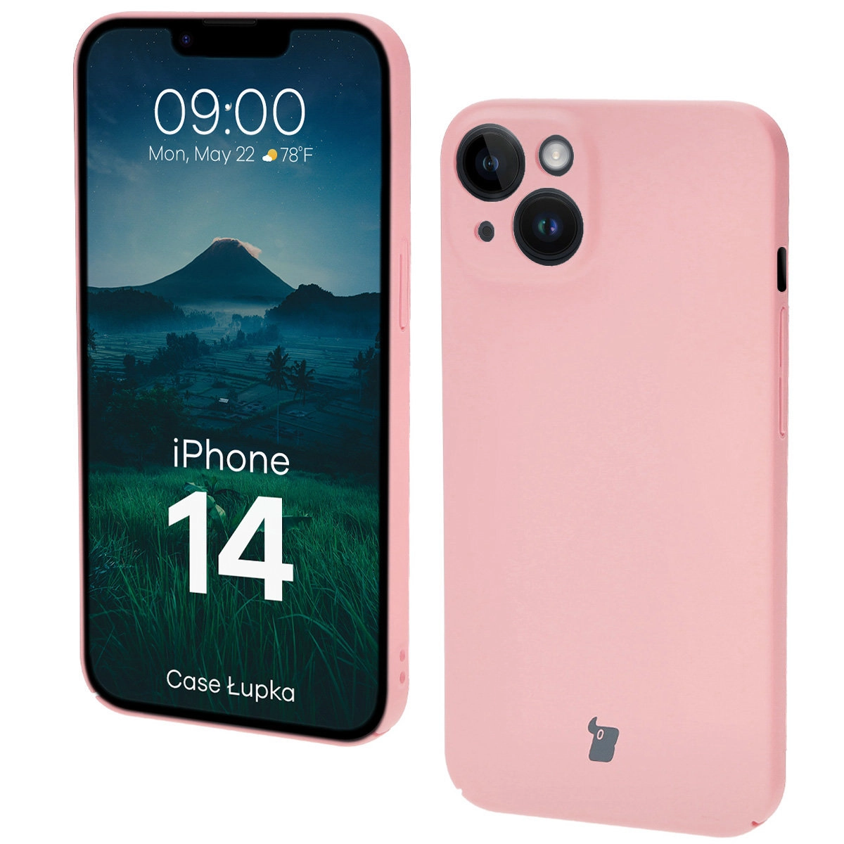 Etui Bizon Łupka do iPhone 14 Różowy