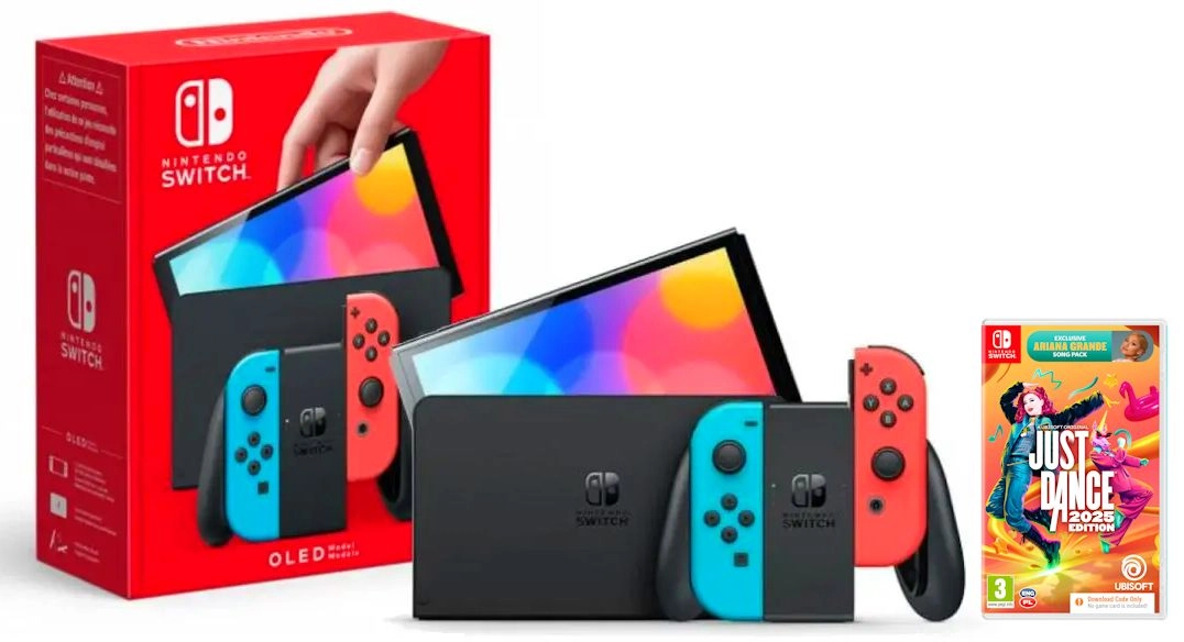 Konsola Nintendo Switch OLED Czerwono-niebieski + Just Dance 2025
