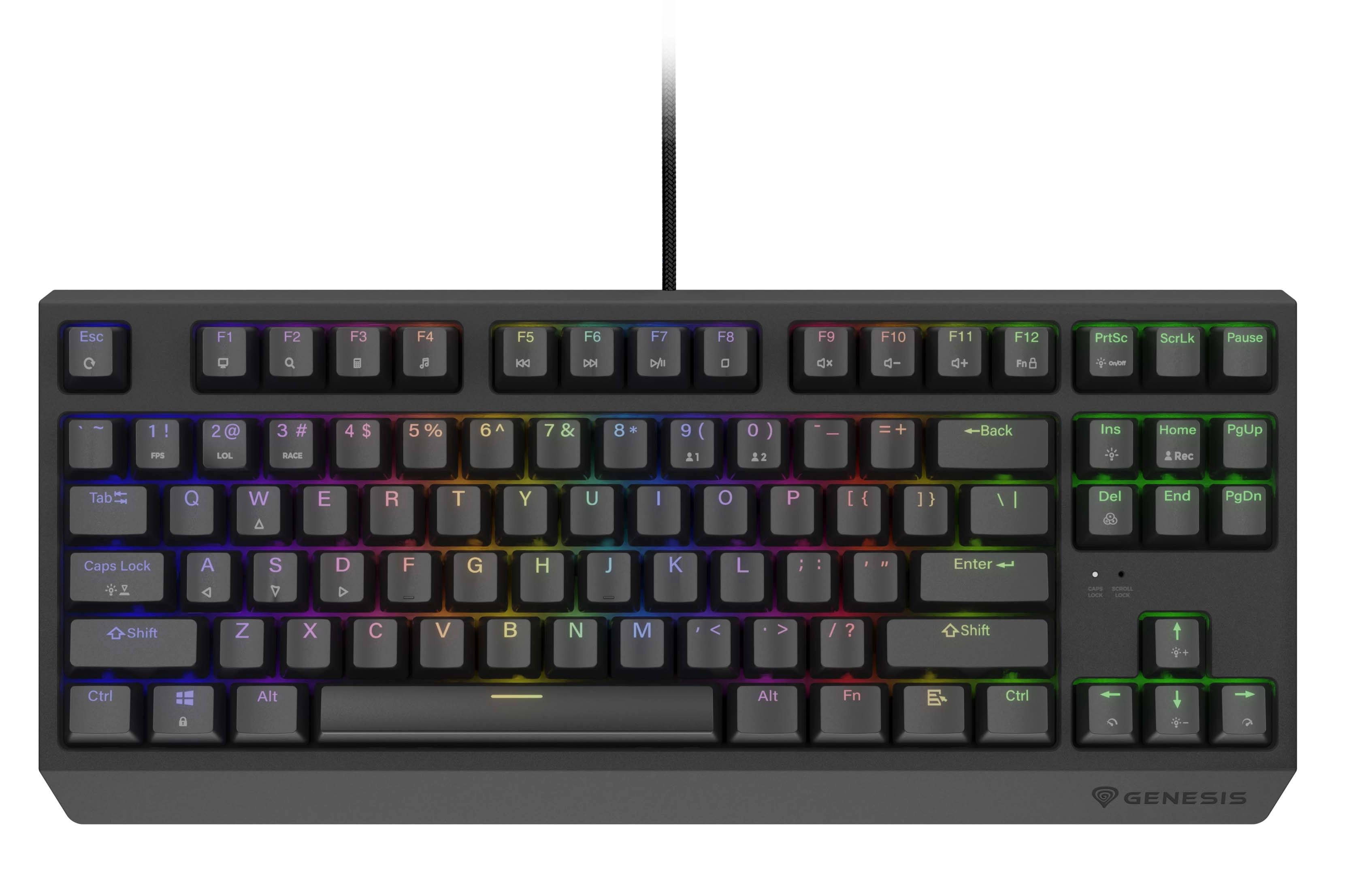 Klawiatura mechaniczna Genesis Thor 230 TKL US RGB Outemu Red Czarny