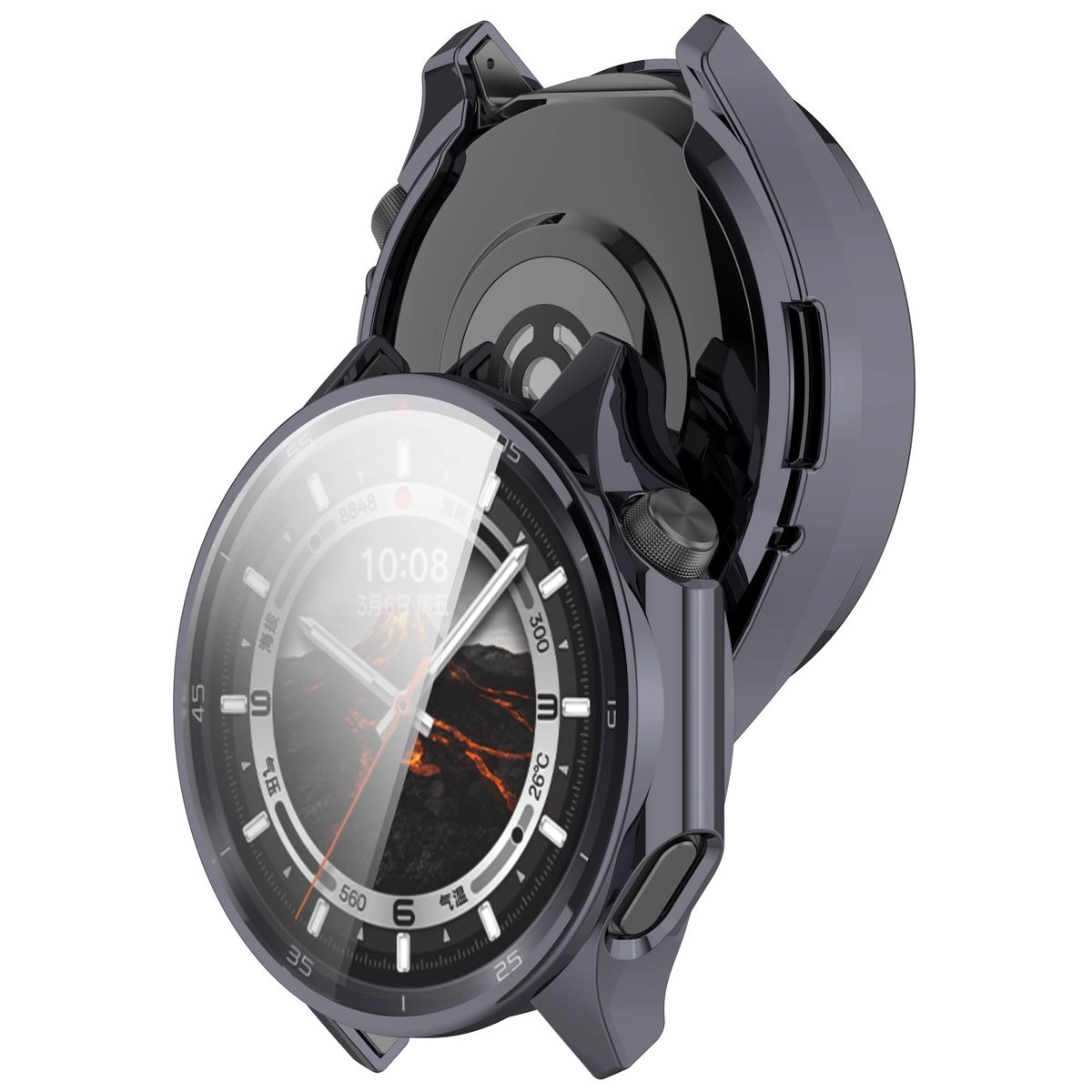 Nakładka na tarczę Bizon Felipe do OnePlus Watch 3 / Oppo Watch X2 szary