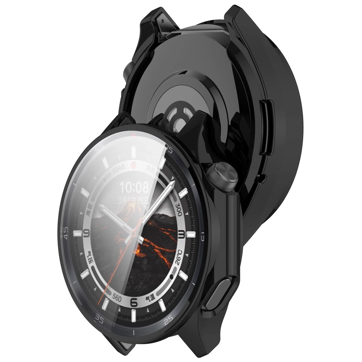 Nakładka na tarczę Bizon Felipe do OnePlus Watch 3 / Oppo Watch X2 czarny