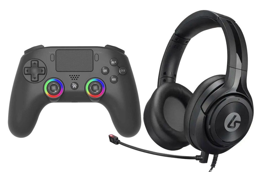Pad Subsonic SA5716-1 Wireless LED Controller Black do PS5, PC Bezprzewodowy Czarny + Słuchawki LucidSound LS10P