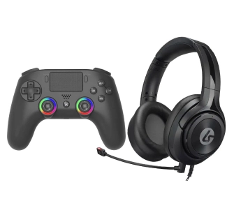 Pad Subsonic SA5716-1 Wireless LED Controller Black do PS5, PC Bezprzewodowy Czarny + Słuchawki LucidSound LS10P
