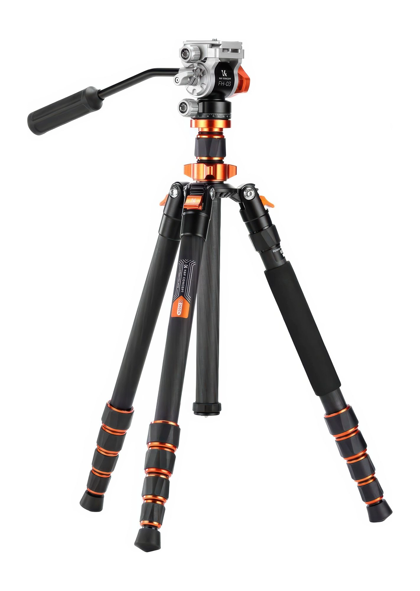 Statyw K&F Concept O255C4 z głowicą FH-03 Czarny