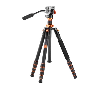 Statyw K&F Concept O255C4 z głowicą FH-03 Czarny