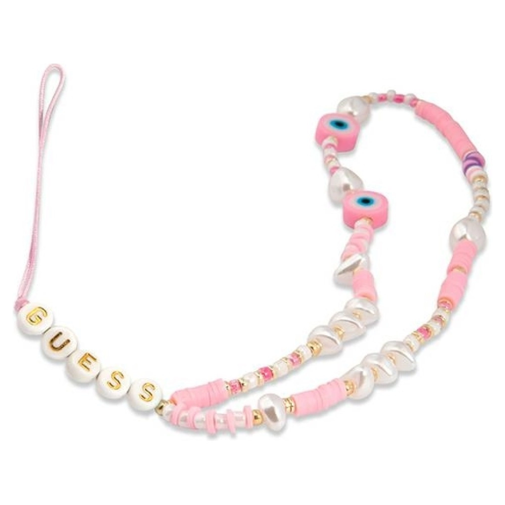 Zawieszka do telefonu Guess Beads Shell Różowy