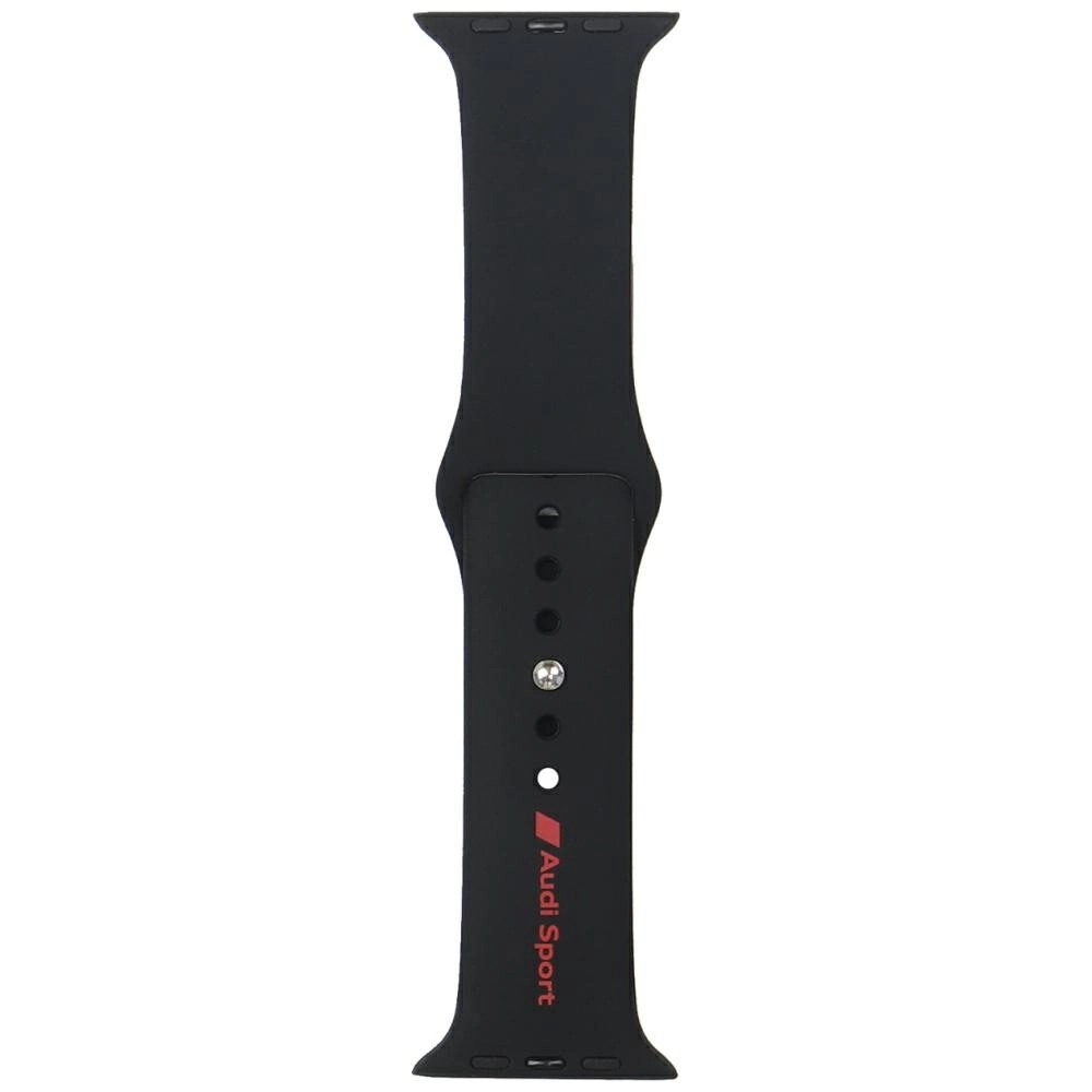 Pasek AUDI Sport Red Logo Silicone Watch Strap do Apple Watch 44/45/46/49mm Czarny