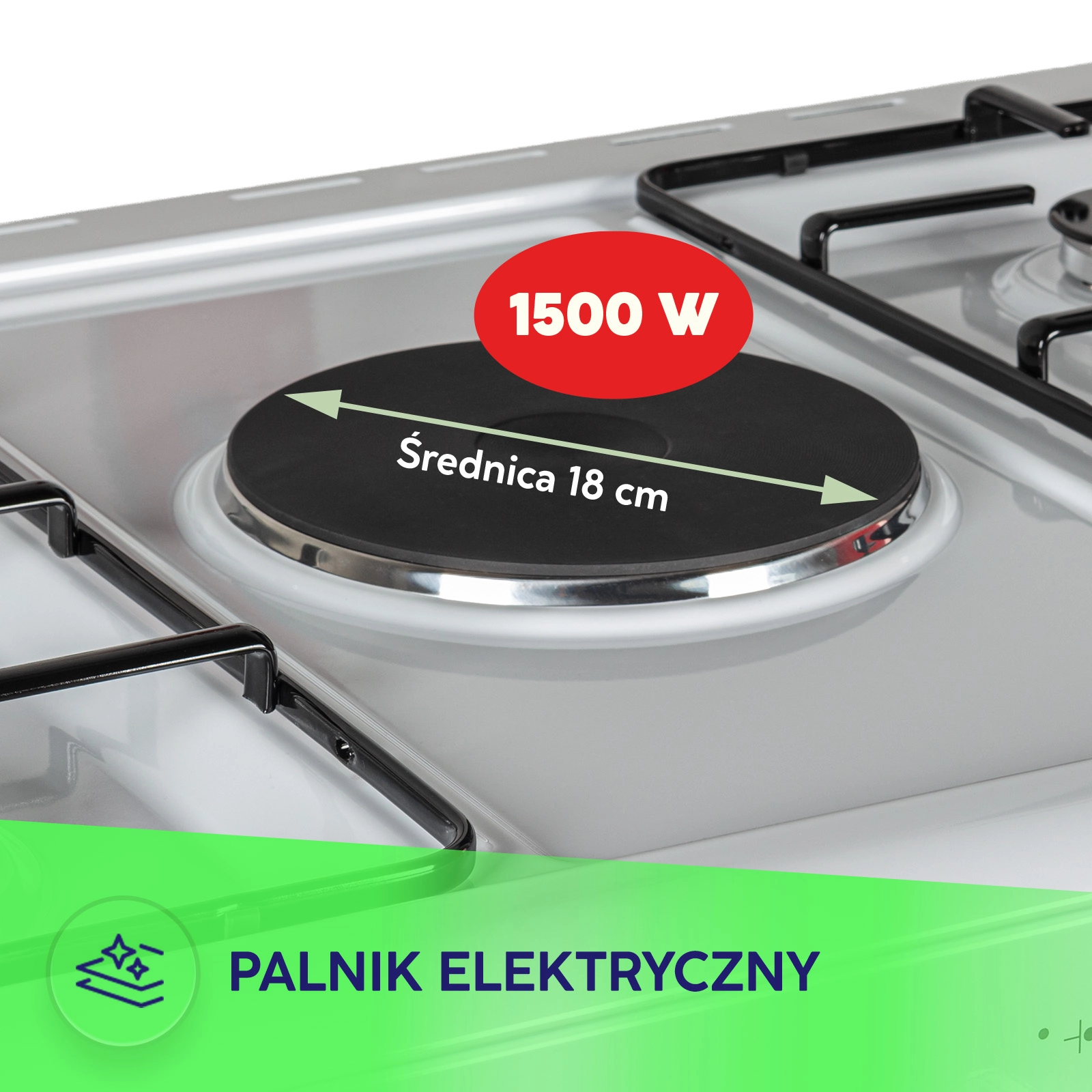 Kuchnia gazowo-elektryczna MPM 96-KGE-15 z możliwością podłączenia LPG