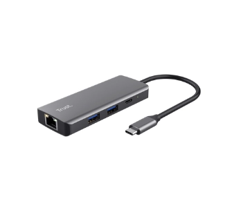 Hub USB Trust Dalyx 6w1 USB-C Multi-Port Adapter Szary