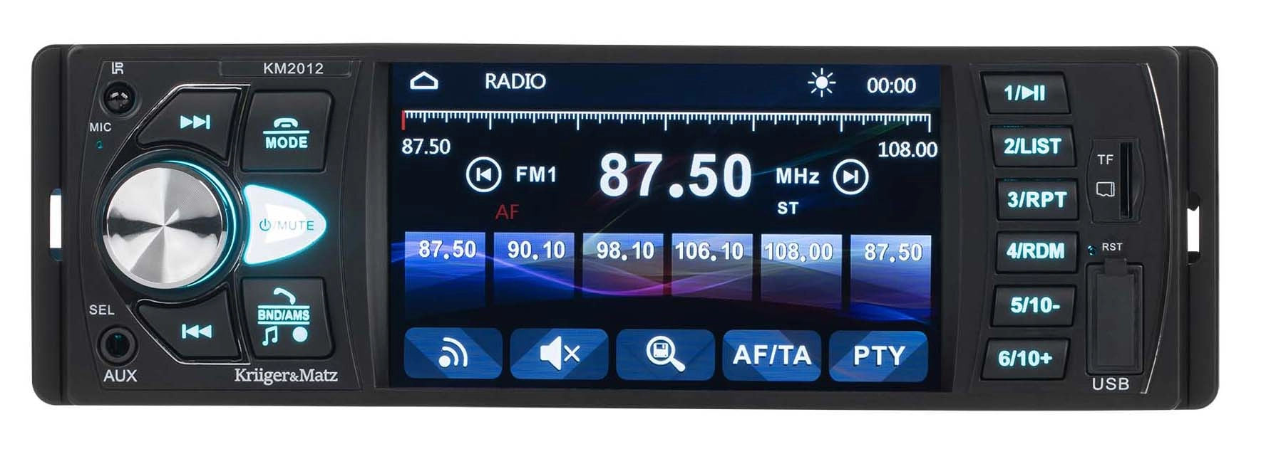 Radioodtwarzacz samochodowy Kruger & Matz KM2012 z USB 4" 4x25W Bluetooth