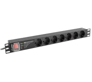 Lanberg RACK PDU 1U 16A 7xSCHUKO 2m Czarny
