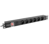 Lanberg RACK PDU 1U 10A 6x230V 2m Czarny