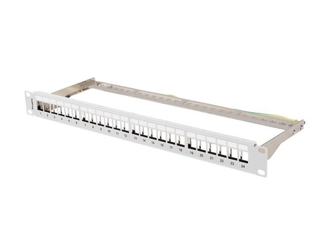 Patch panel Lanberg PPKS-0924-S PUSTY 24 PORT 1U 19" FTP Szary