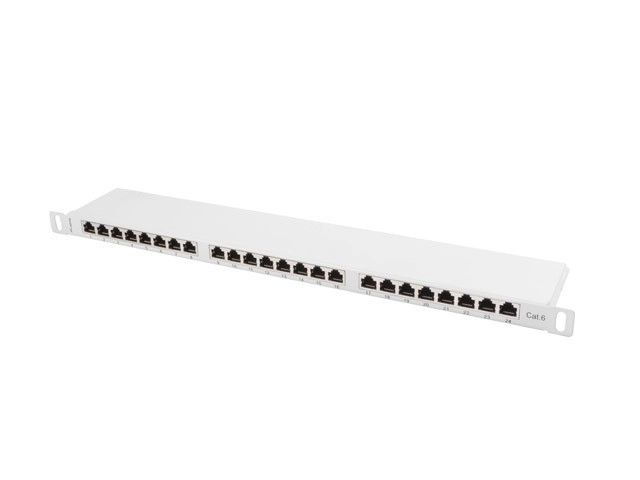 Patch panel Lanberg PPS6-0024-S 24 PORT 0.5U 19" KAT.6 FTP Szary