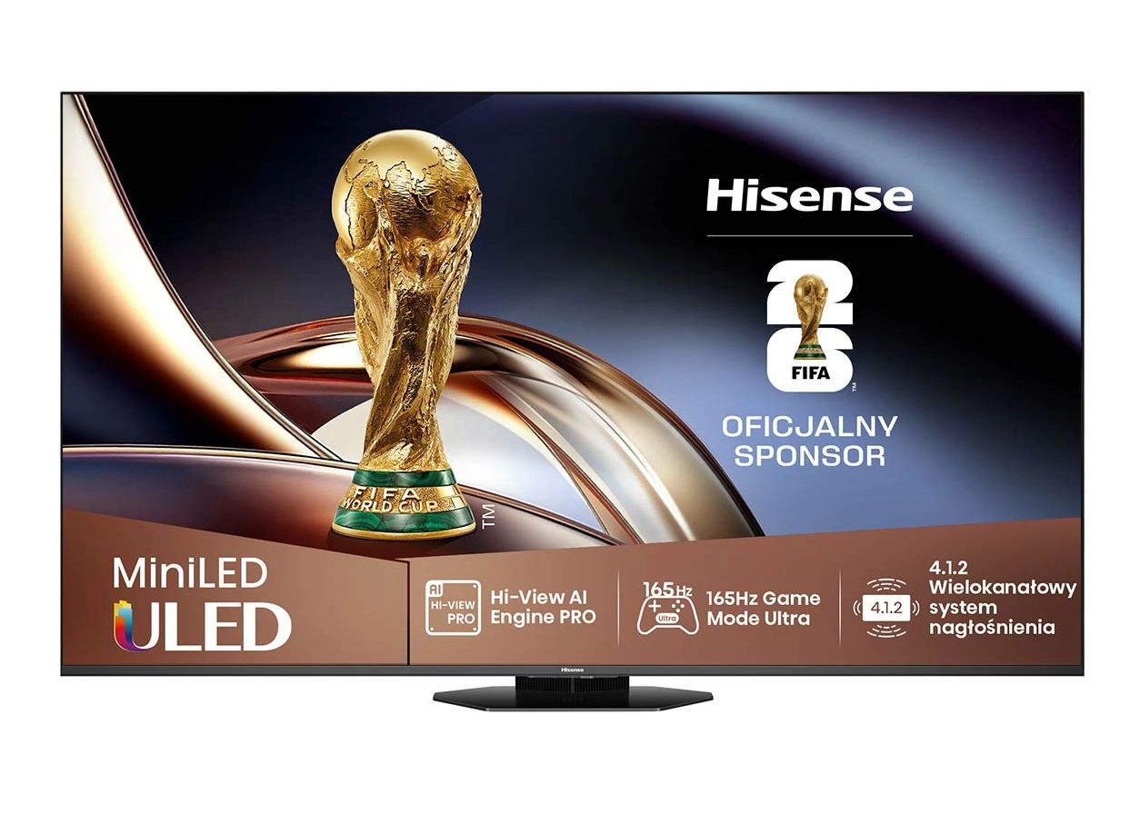 Telewizor Hisense 65U8Q 65" ULED MiniLED 4K 165Hz Smart TV Funkcje AI Dolby Vision Dolby Atmos HDMI 2.1 DVB-T2