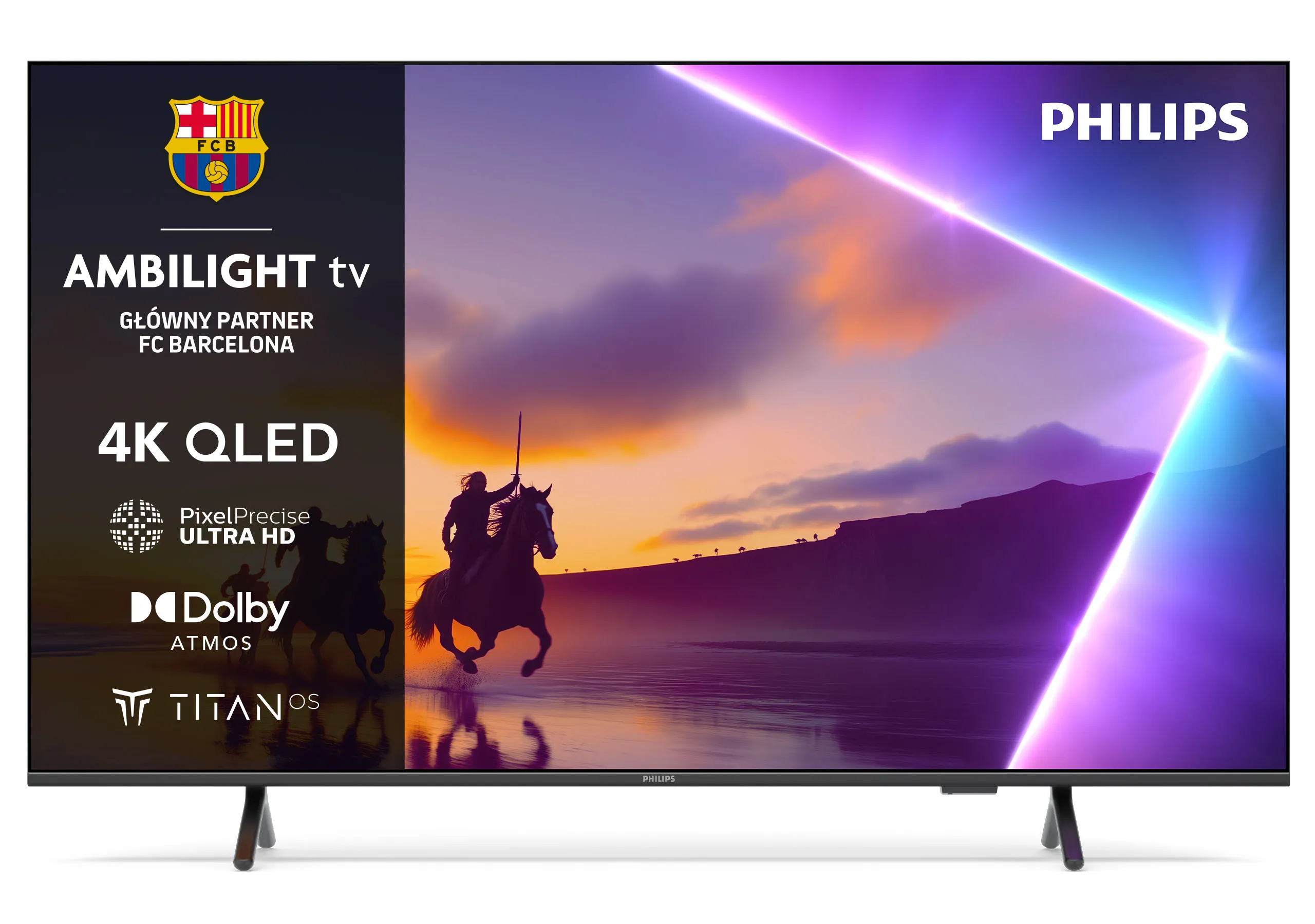Telewizor Philips 75PUS8510/12 75" QLED 4K Titan OS Ambilight Dolby Atmos DTS-X HDMI 2.1 DVB-T2