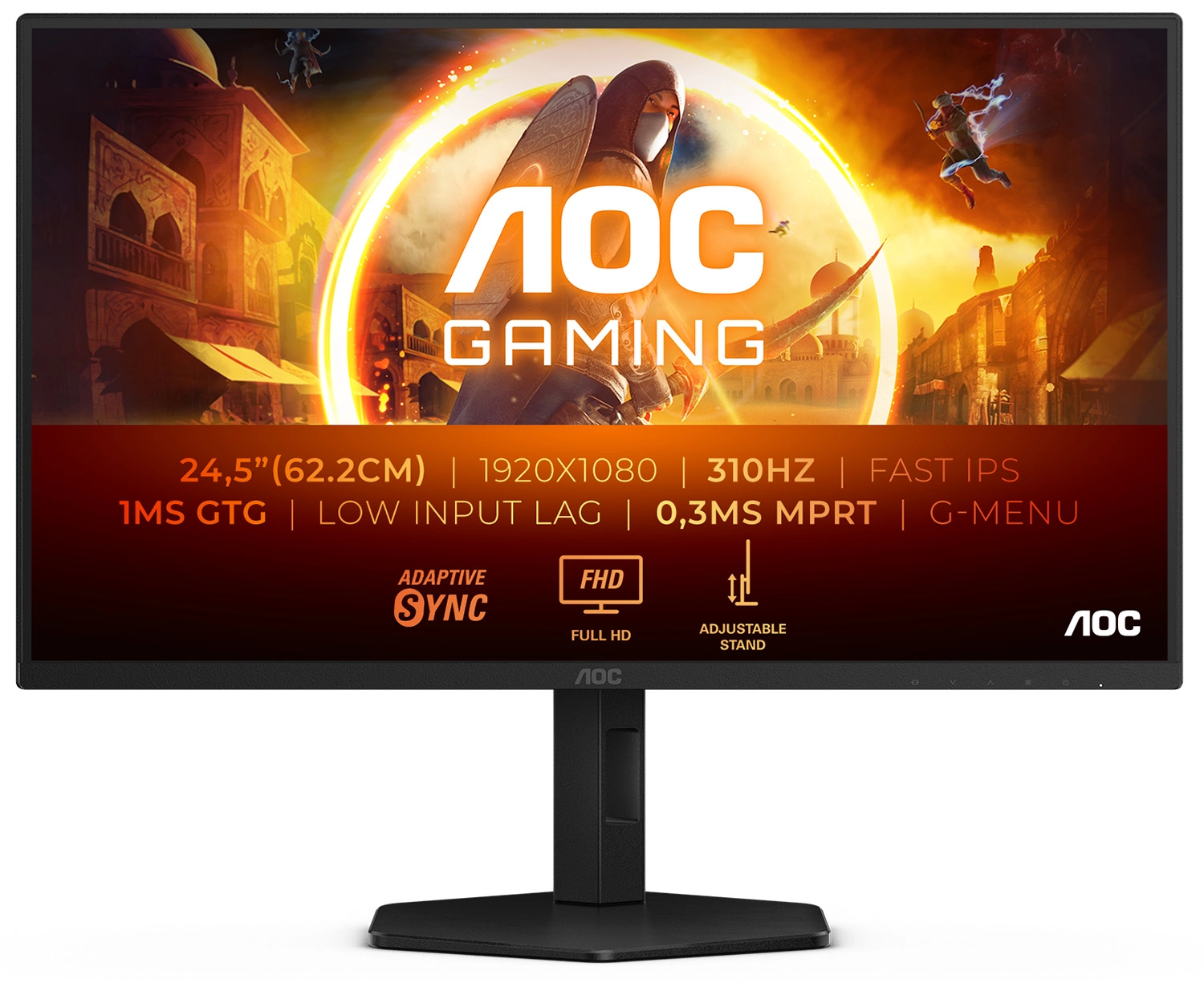 Monitor AOC 25G4SXU 24,5" Full HD Fast IPS 310Hz 0,3ms MPRT Gamingowy