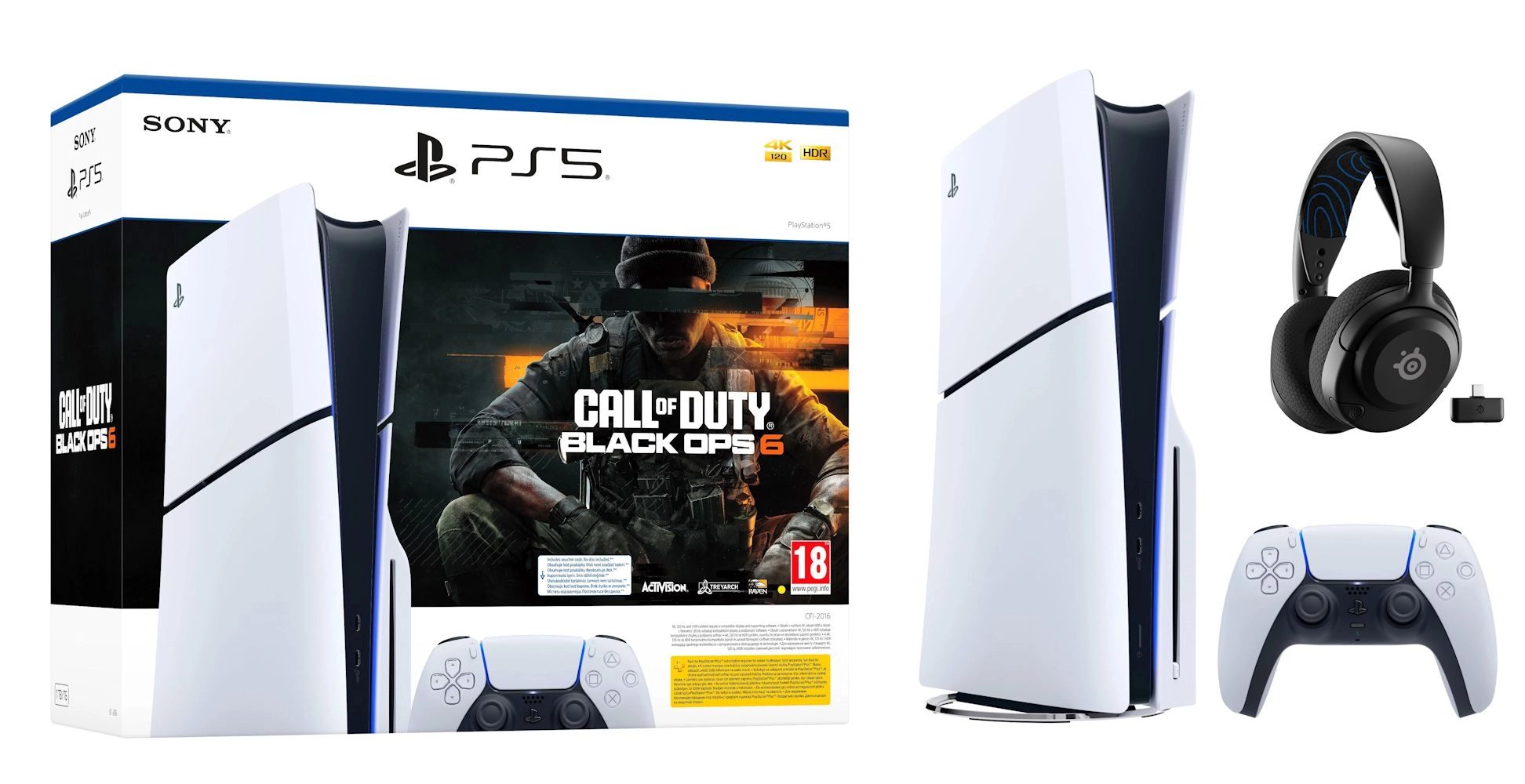 Konsola Sony PlayStation 5 Slim D Chassis (PS5) 1TB z napędem + Call of Duty Black Ops 6 Bundle + Słuchawki Arctis Nova 5P