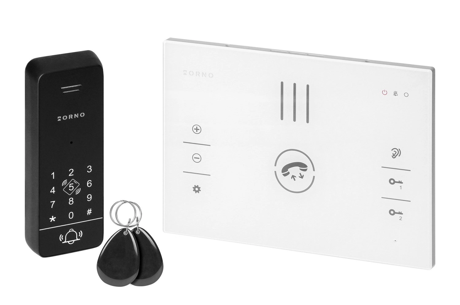 Domofon Orno SANDI OR-DOM-BA-933/W bezsłuchawkowy  2-żyłowy Biały