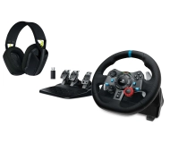 Logitech G29 Racing Wheel z pedałami do PS5, PS4, PS3, PC Force Feedback + G435 Lightspeed Nauszne Czarny