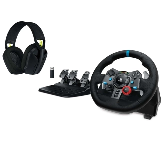 Kierownica Logitech G29 Racing Wheel z pedałami do PS5, PS4, PS3, PC Force Feedback + G435 Lightspeed Nauszne Czarny